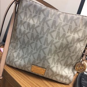 Michael Kors White Monogram Crossbody Purse